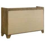 Side view of Henderson dresser in medium oak