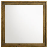 Close-up of embossed wood grain frame on Henderson mirror