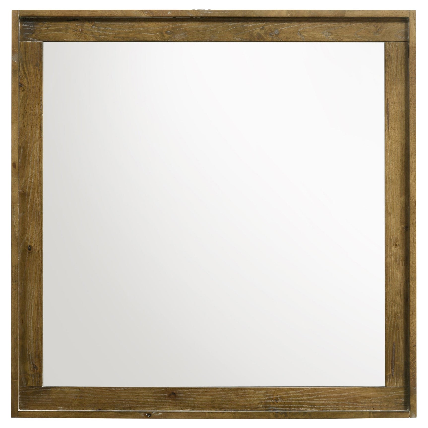 Close-up of embossed wood grain frame on Henderson mirror