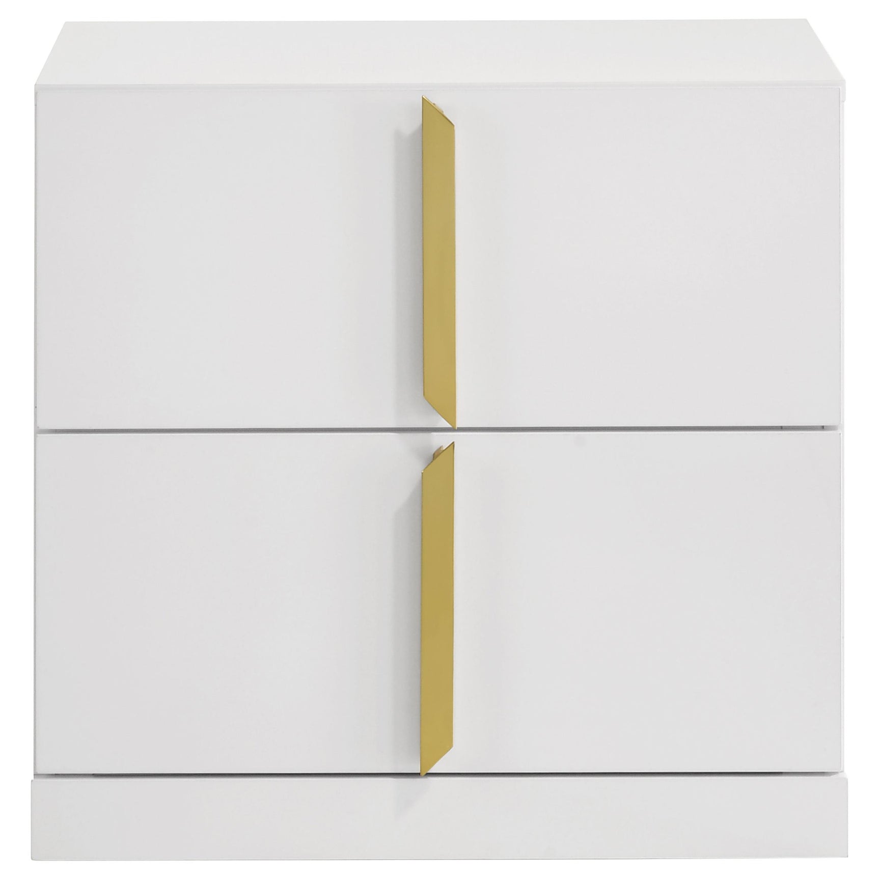 Top angle of white high gloss Ines nightstand