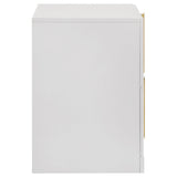Back view of Ines 2-drawer nightstand