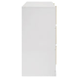 Full height view of white contemporary dresser