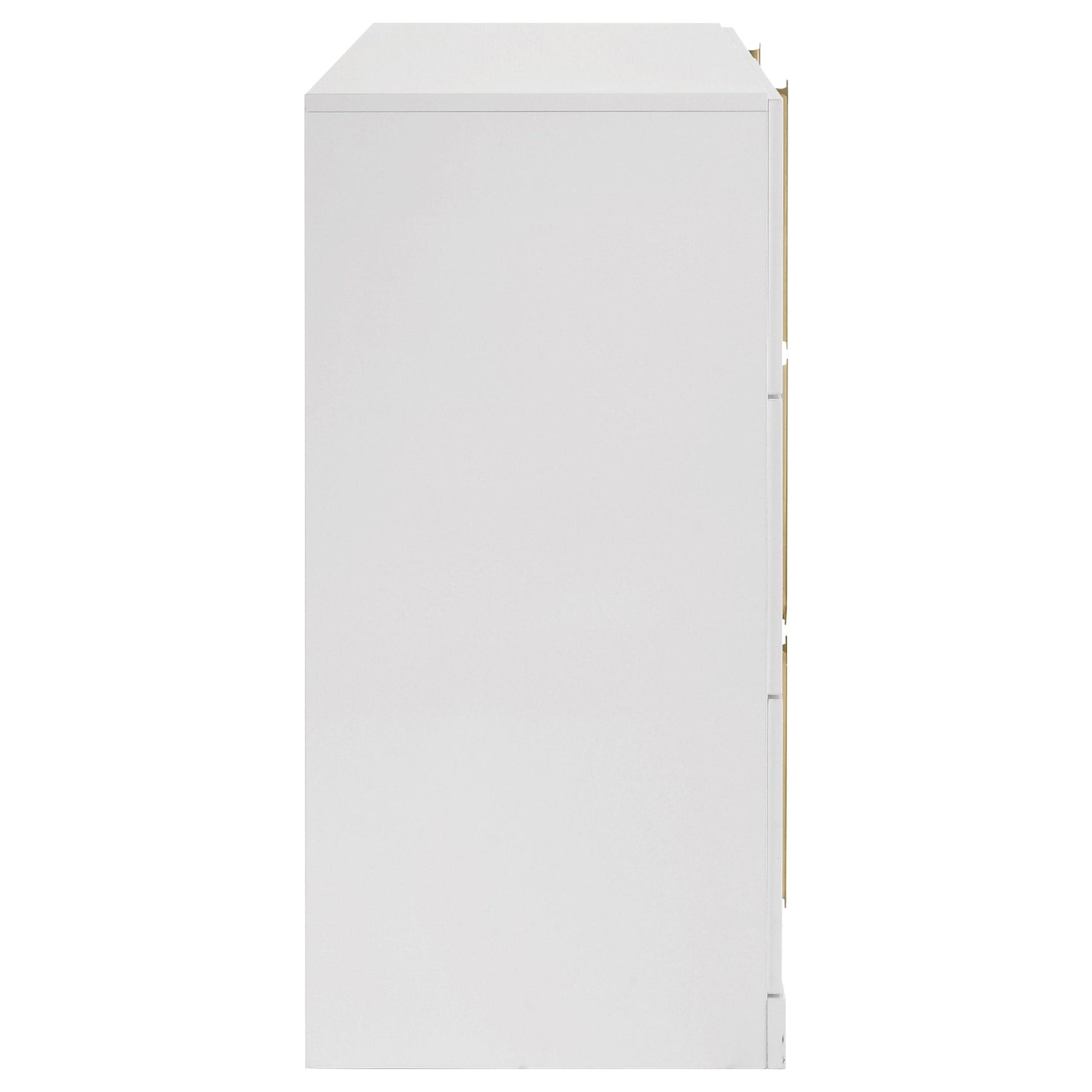 Full height view of white contemporary dresser