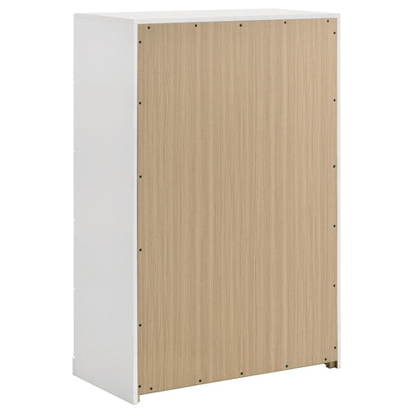 Side angle of Ines 5-drawer chest of drawers