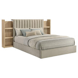 Side view of Arielle Queen Bookcase Panel Storage Bed