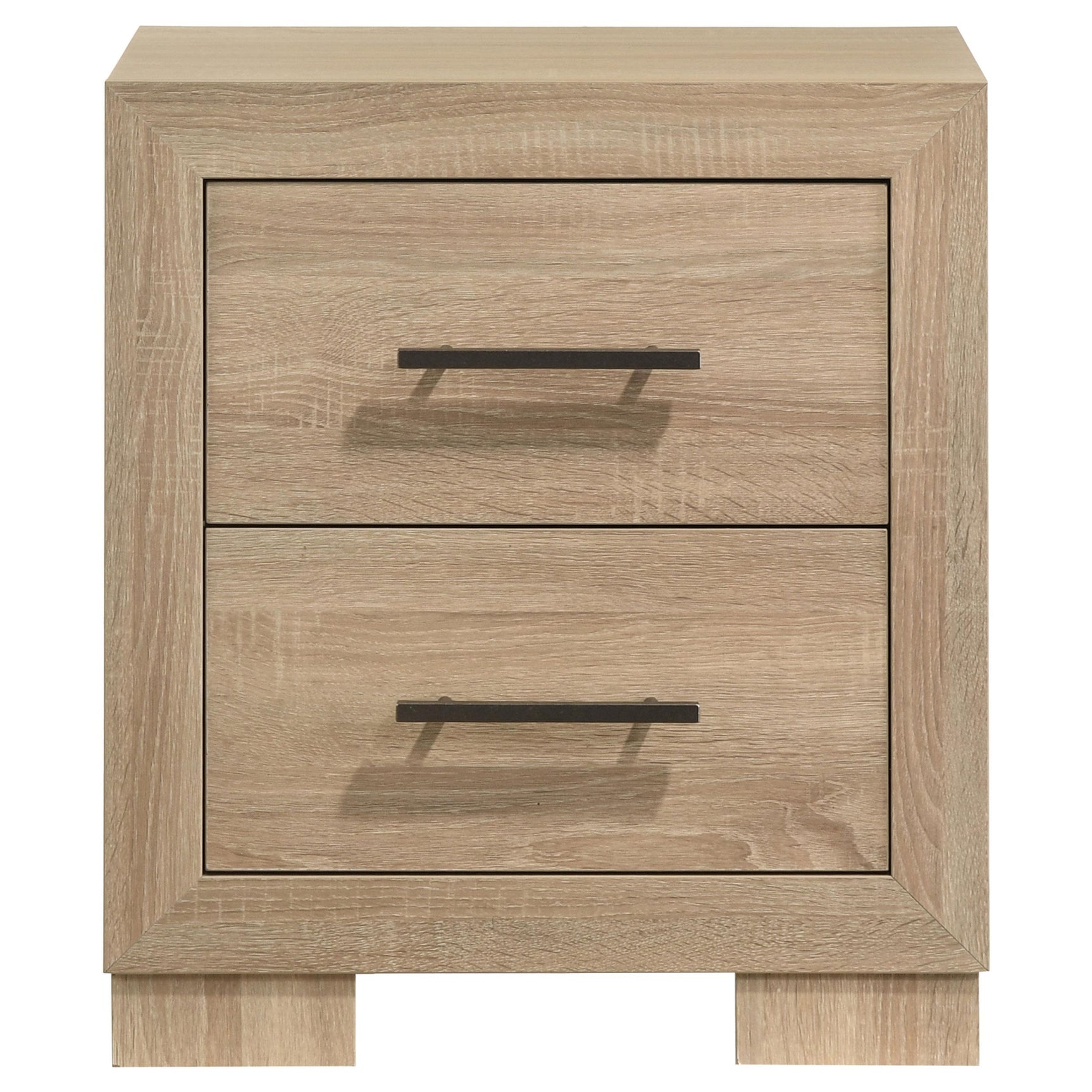 Side view of Arielle nightstand showing casters