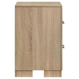 Back view of Arielle nightstand with casters