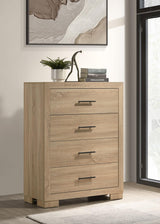 Arielle chest side angle showing drawers