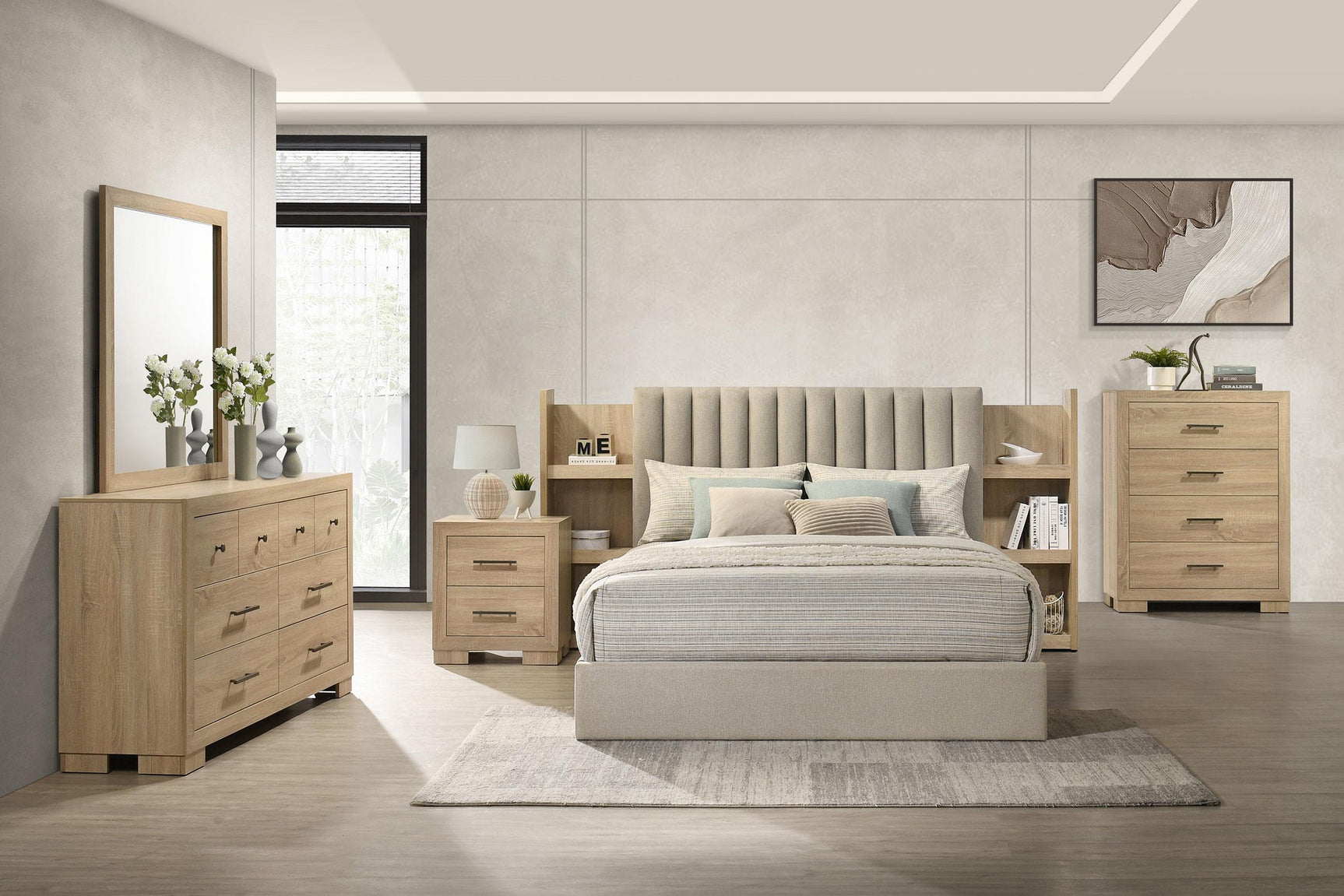Chest on bedroom floor setting