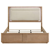 Leanne Eastern King LED Panel Bed upholstered headboard close-up