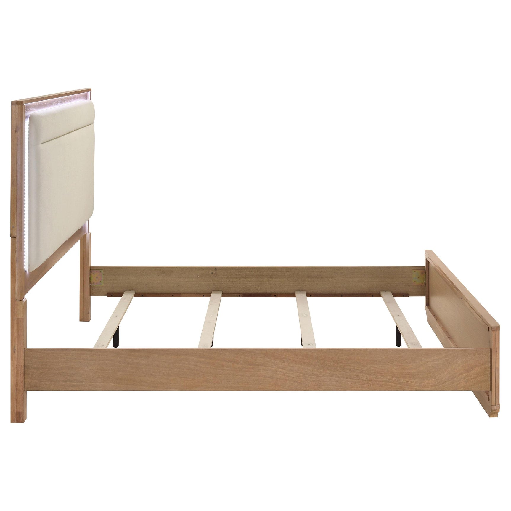 Leanne Eastern King LED Panel Bed base and bracket feet detail