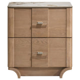 Close-up of sintered stone top surface on Leanne nightstand