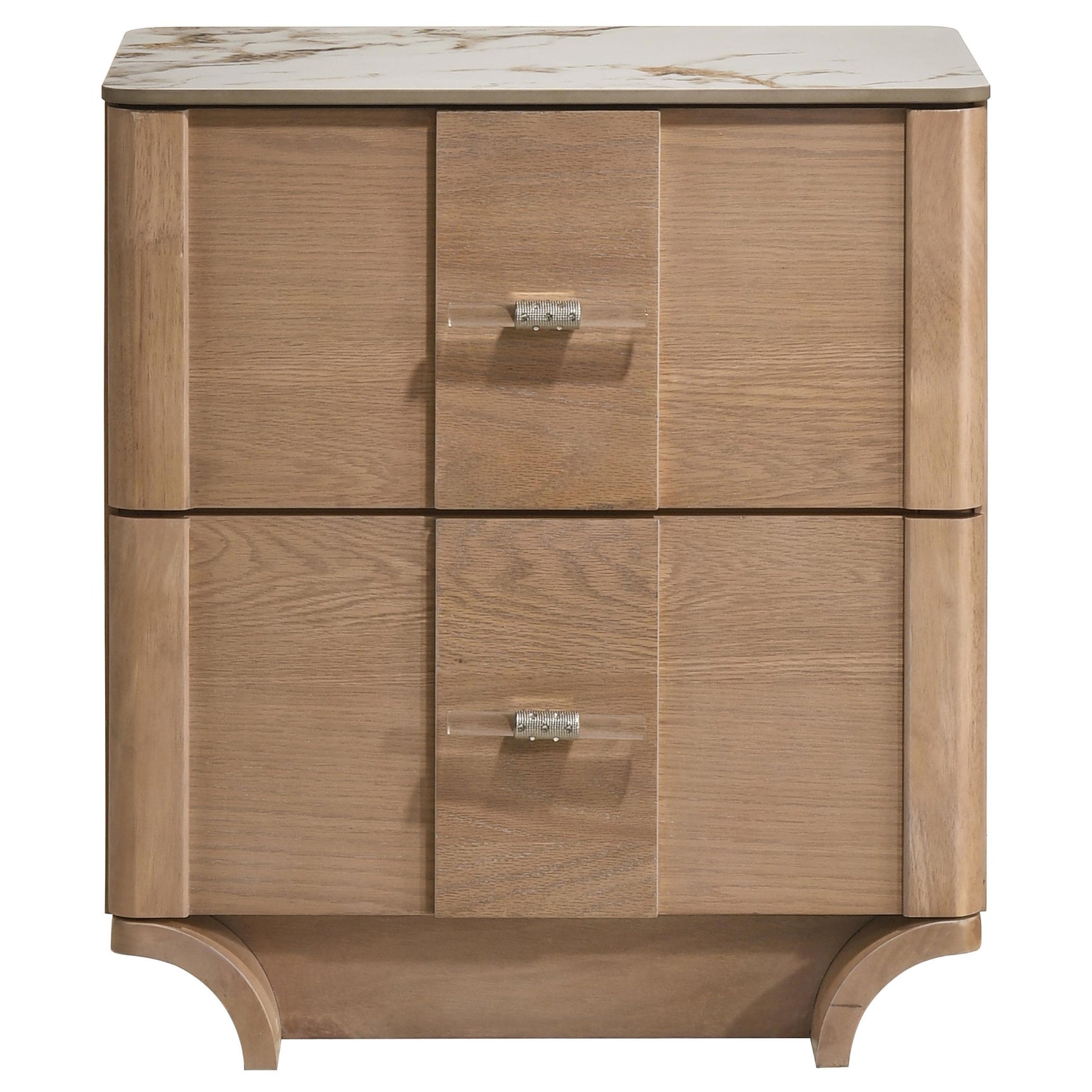 Close-up of sintered stone top surface on Leanne nightstand