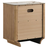 Leanne nightstand with two drawers and light oak finish