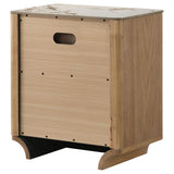 Leanne nightstand with two drawers and light oak finish