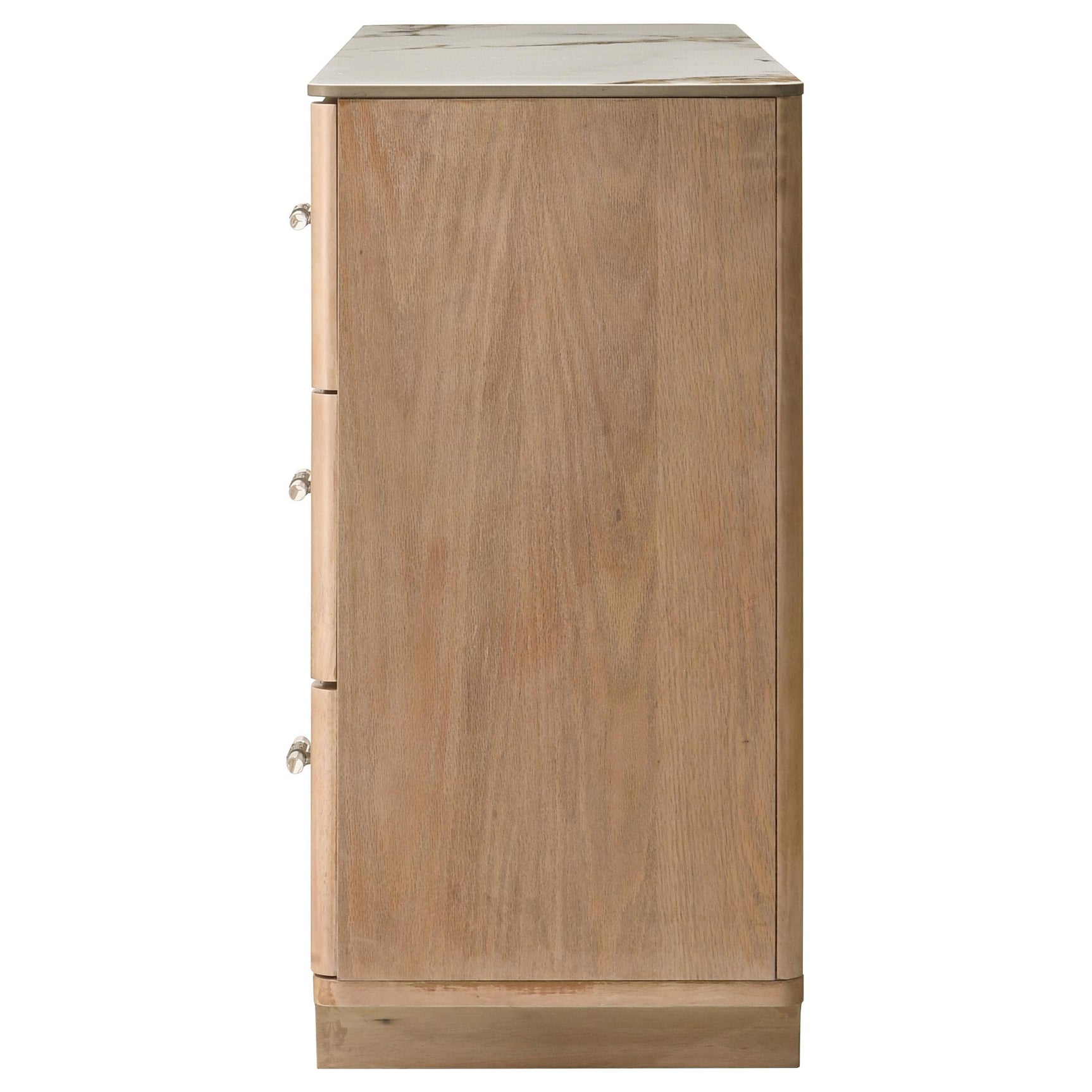 Drawer open view showing felt-lined top drawer
