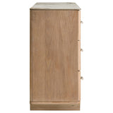 Leanne dresser with 6 drawers and sintered stone top in light oak