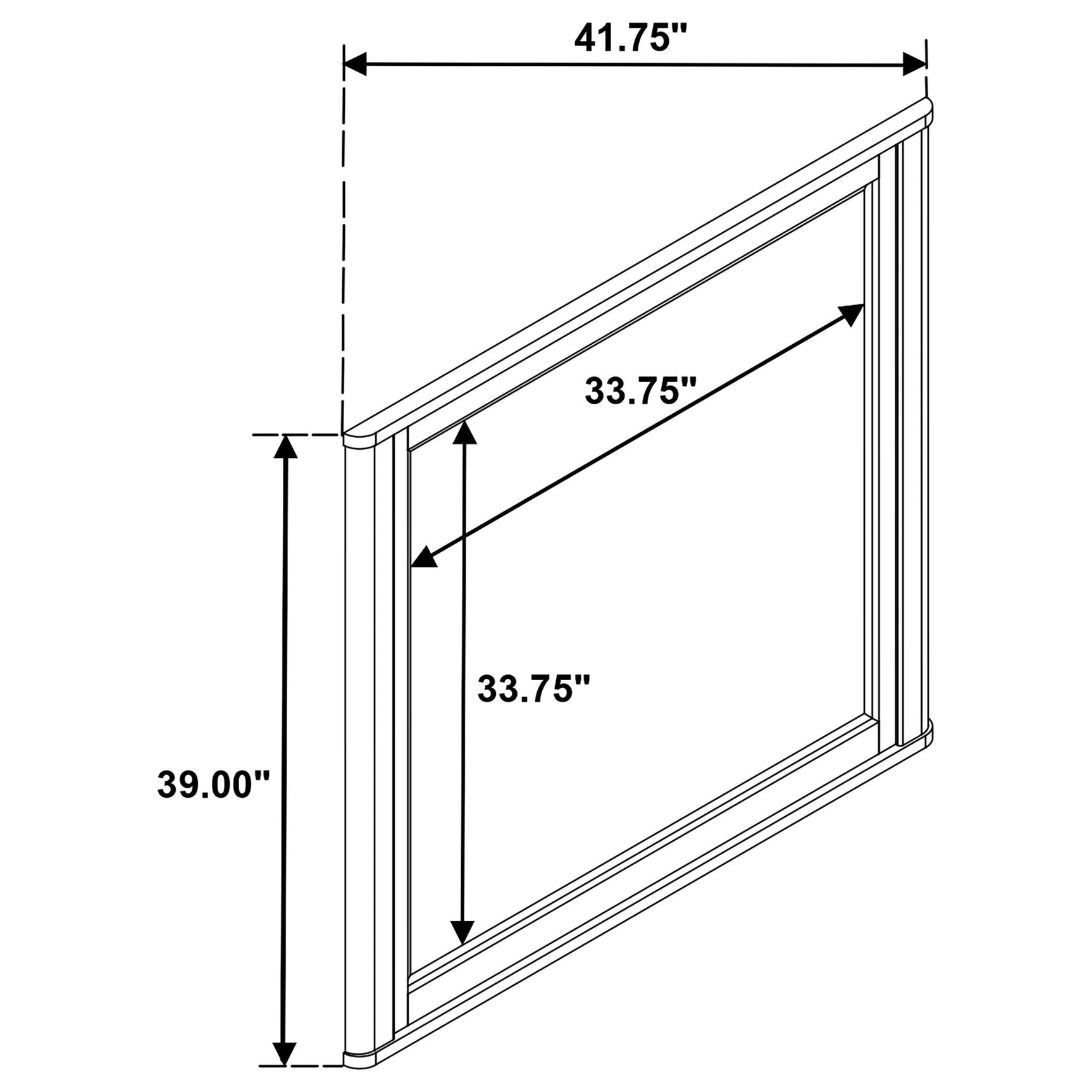 Leanne dresser mirror showing opened corner frame