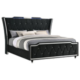 Side view showcasing padded footboard and rubberwood legs