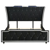 LED light crown detail on headboard wings