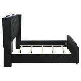 Lorient Eastern King bed in black velvet with LED lighting