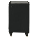 Nightstand drawer open showing felt lining
