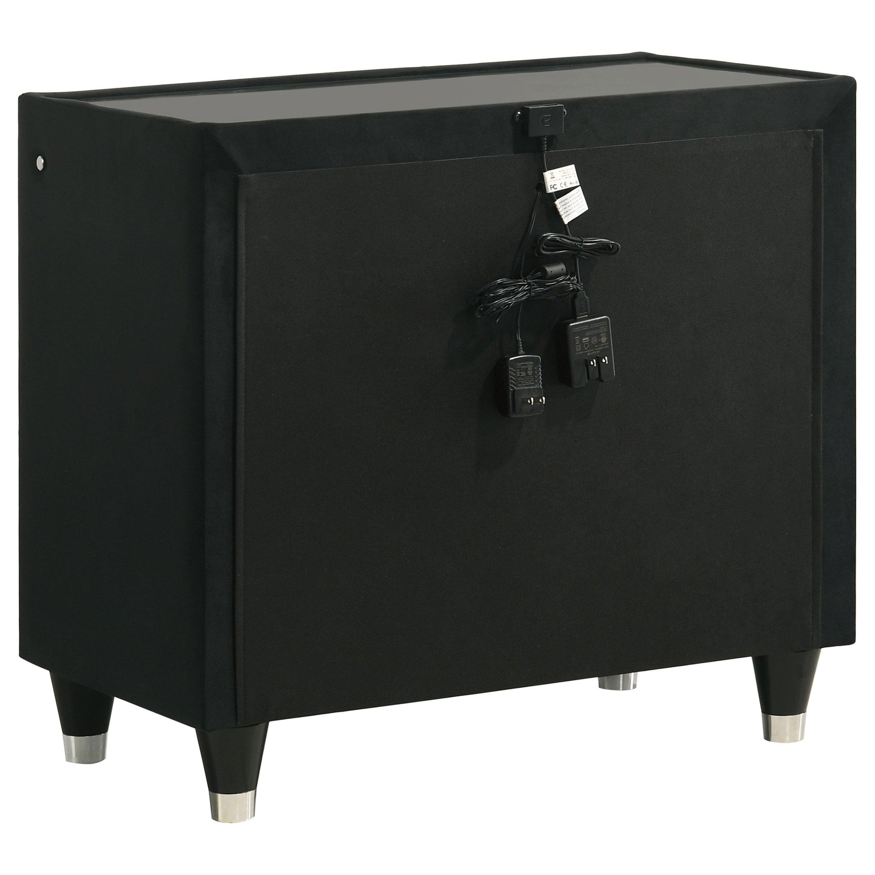 USB charging ports on nightstand side