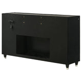 Back view of dresser showing power cord