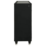Drawer glide mechanism close-up on dresser