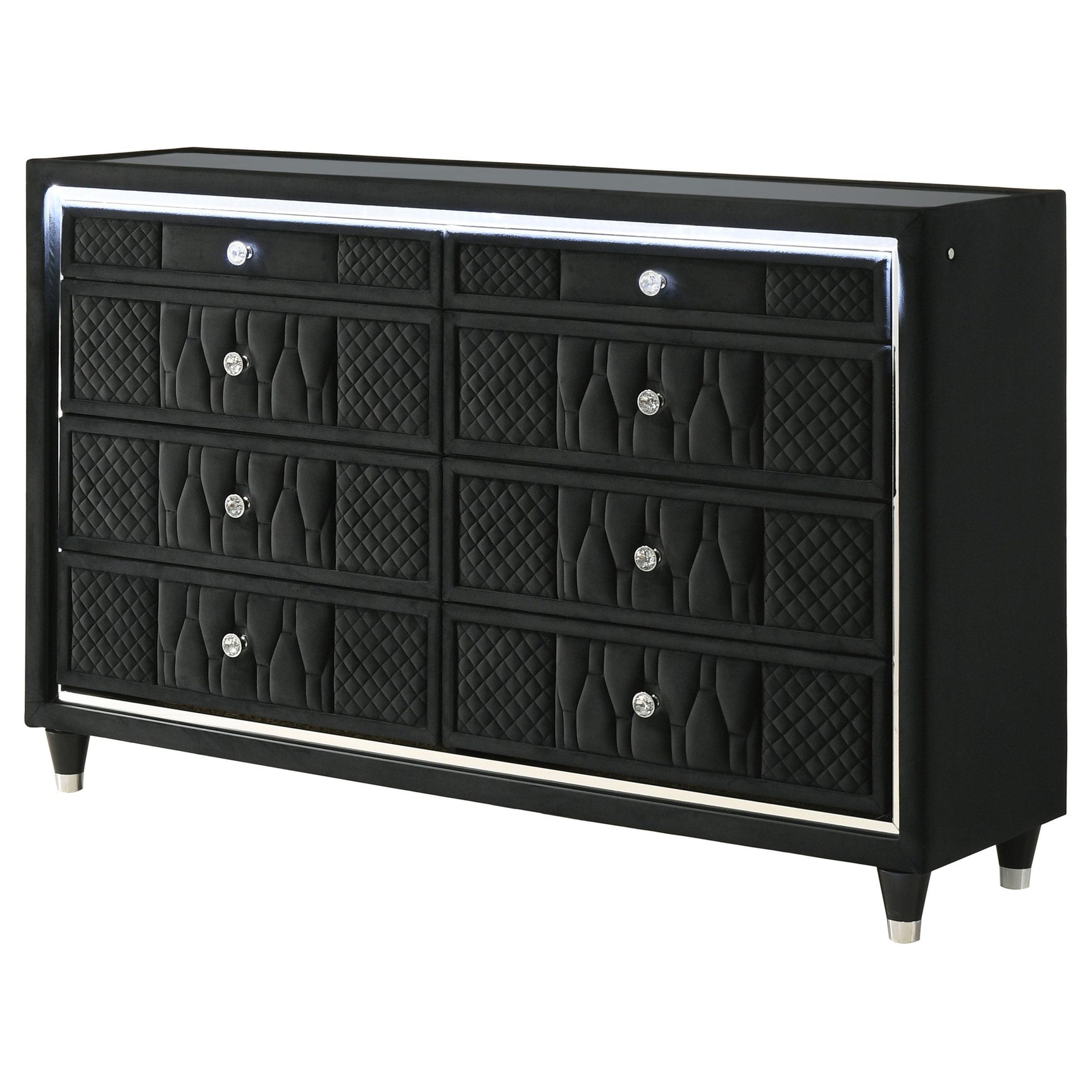 Side view of Lorient dresser with solid rubberwood legs