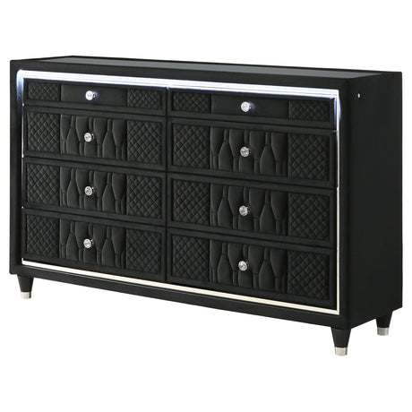 Side view of Lorient dresser with solid rubberwood legs