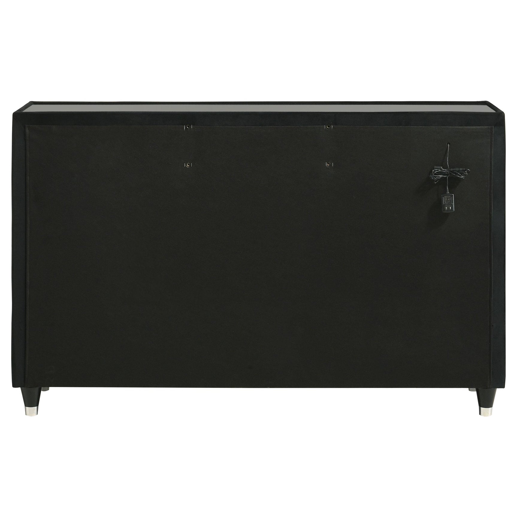 Drawer glide hardware close-up