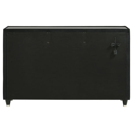 Drawer glide hardware close-up