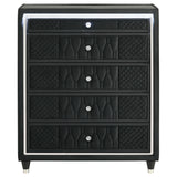 Top view showing tempered glass top and black felt-lined drawer