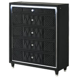 Side view highlighting LED lighting and rubberwood legs