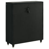 Lorient black velvet chest of drawers with five drawers and LED lighting
