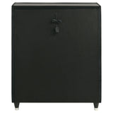 Lorient black velvet chest of drawers with five drawers and LED lighting