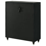 Lorient black velvet chest of drawers with five drawers and LED lighting