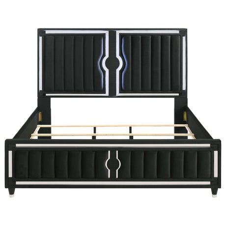 Reflective acrylic trim detail on Ravenne king bed