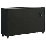 Felt-lined top drawer interior in black