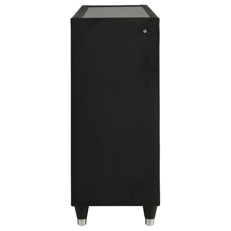 Back view of dresser showing power cord