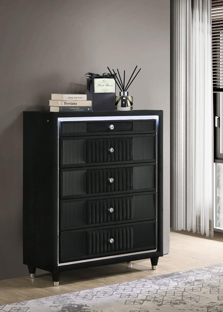 Ravenne chest with top drawer felt lining visible