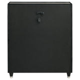 Top drawer showing black velvet upholstery and recessed tempered glass