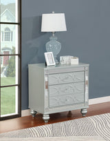 Gunnison 2-Drawer Nightstand front view silver metallic