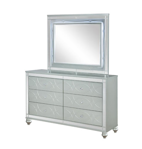 Top drawer open showing black felt lining