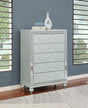 Gunnison 5-Drawer Chest Silver Metallic front view