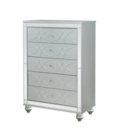 Gunnison 5-Drawer Chest Silver Metallic close-up of drawer front