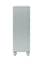 Gunnison 5-Drawer Chest Silver Metallic side angle