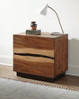 Winslow 2-Drawer Nightstand front view smokey walnut and coffee bean