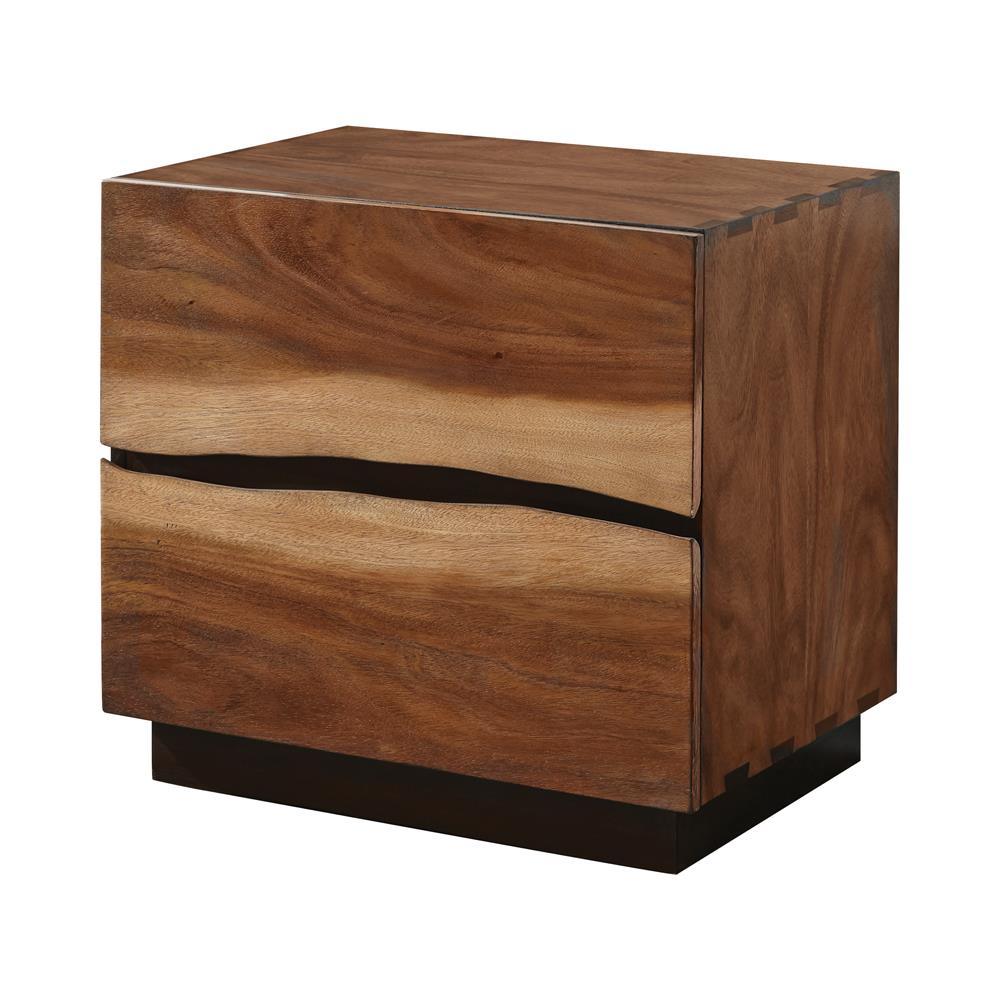 Winslow Nightstand side angle showing drawers open